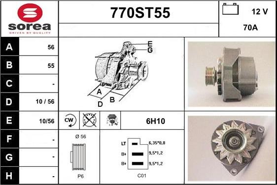 STARTCAR 770ST55 - Генератор autospares.lv