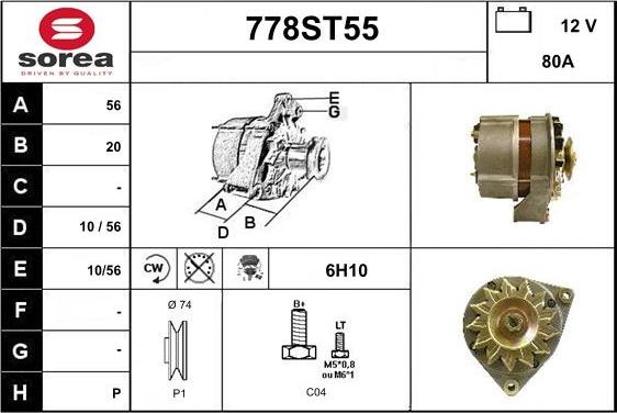 STARTCAR 778ST55 - Генератор autospares.lv