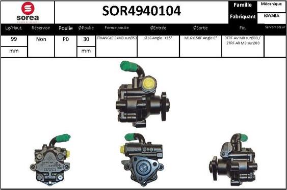 STARTCAR SOR4940104 - Гидравлический насос, рулевое управление, ГУР autospares.lv