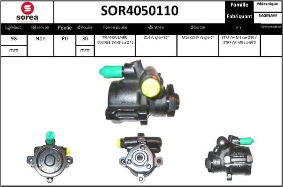 STARTCAR SOR4050110 - Гидравлический насос, рулевое управление, ГУР autospares.lv