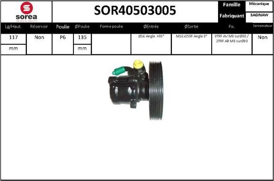 STARTCAR SOR40503005 - Гидравлический насос, рулевое управление, ГУР autospares.lv