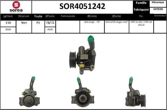 STARTCAR SOR4051242 - Гидравлический насос, рулевое управление, ГУР autospares.lv