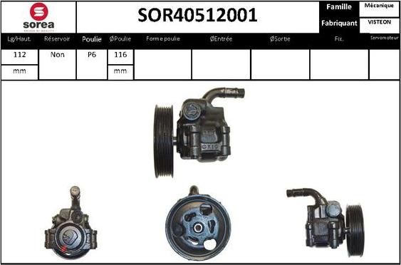 STARTCAR SOR40512001 - Гидравлический насос, рулевое управление, ГУР autospares.lv