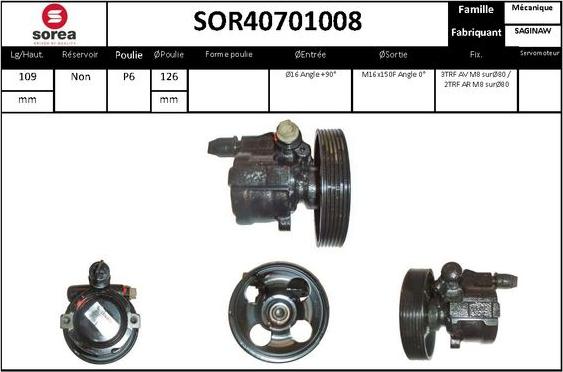 STARTCAR SOR40701008 - Гидравлический насос, рулевое управление, ГУР autospares.lv