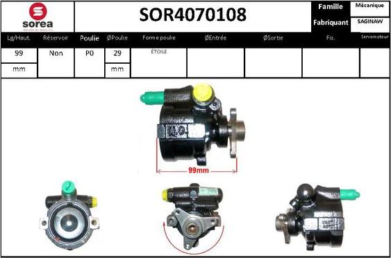 STARTCAR SOR4070108 - Гидравлический насос, рулевое управление, ГУР autospares.lv