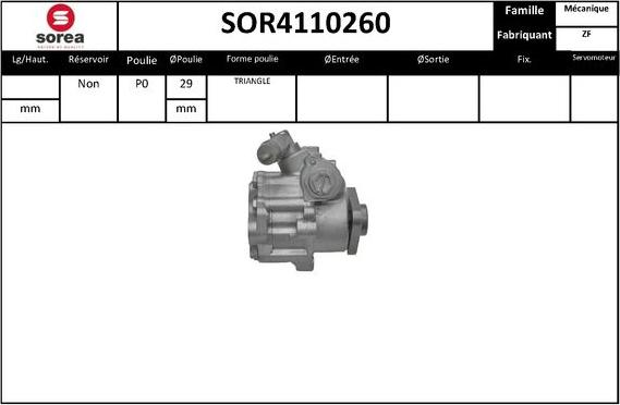 STARTCAR SOR4110260 - Гидравлический насос, рулевое управление, ГУР autospares.lv