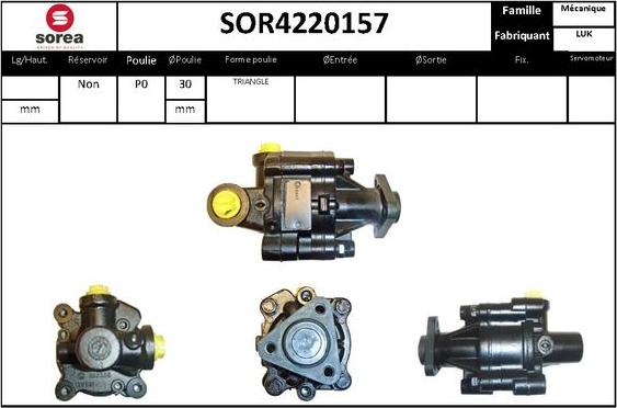 STARTCAR SOR4220157 - Гидравлический насос, рулевое управление, ГУР autospares.lv