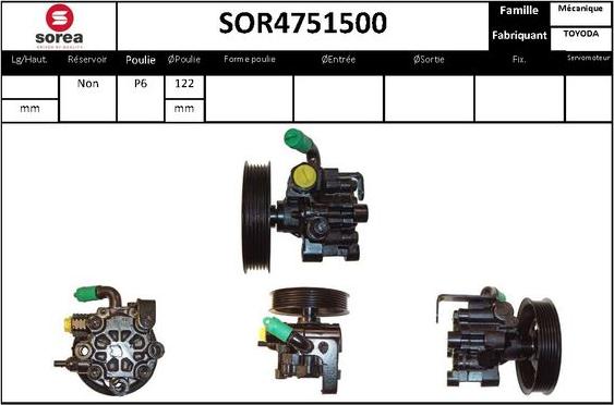 STARTCAR SOR4751500 - Гидравлический насос, рулевое управление, ГУР autospares.lv