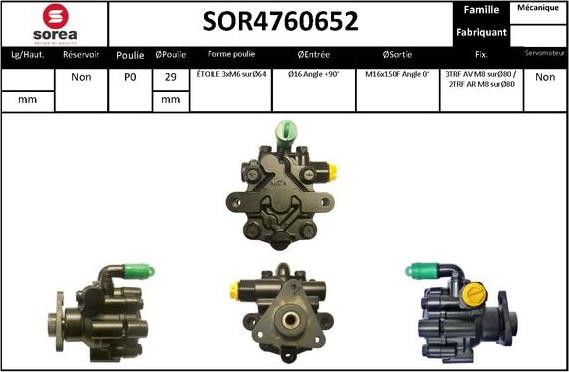 STARTCAR SOR4760652 - Гидравлический насос, рулевое управление, ГУР autospares.lv