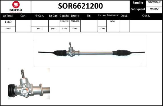 STARTCAR SOR6621200 - Рулевой механизм, рейка autospares.lv