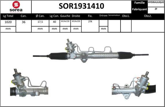 STARTCAR SOR1931410 - Рулевой механизм, рейка autospares.lv