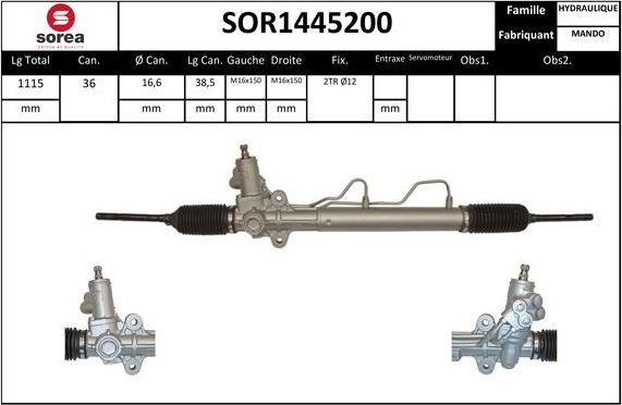 STARTCAR SOR1445200 - Рулевой механизм, рейка autospares.lv