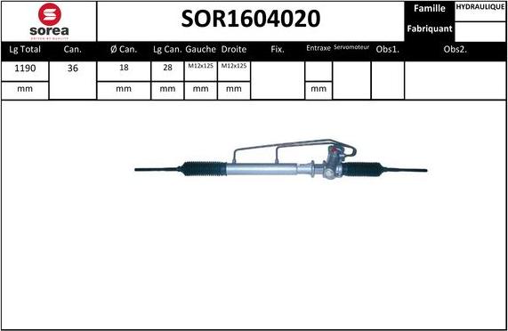 STARTCAR SOR1604020 - Рулевой механизм, рейка autospares.lv