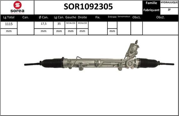 STARTCAR SOR1092305 - Рулевой механизм, рейка autospares.lv