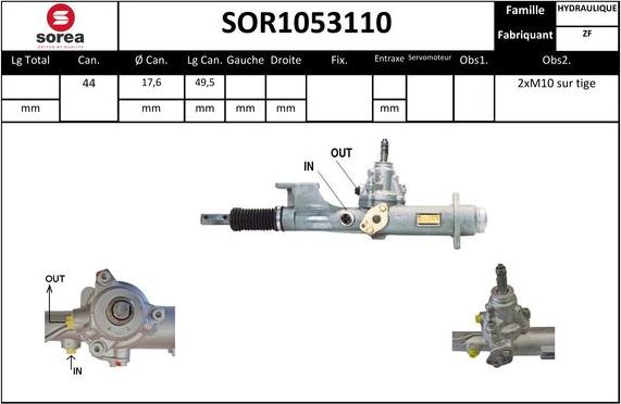 STARTCAR SOR1053110 - Рулевой механизм, рейка autospares.lv