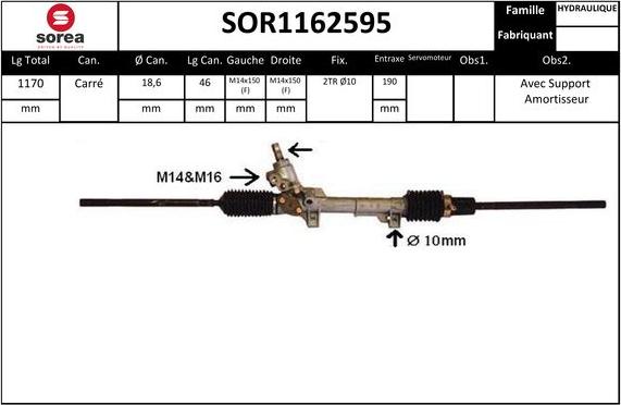 STARTCAR SOR1162595 - Рулевой механизм, рейка autospares.lv