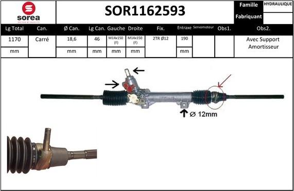 STARTCAR SOR1162593 - Рулевой механизм, рейка autospares.lv