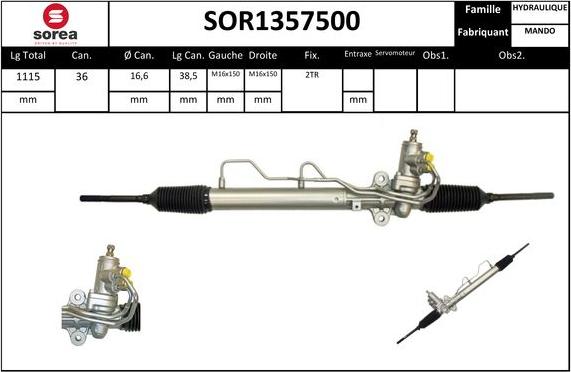 STARTCAR SOR1357500 - Рулевой механизм, рейка autospares.lv