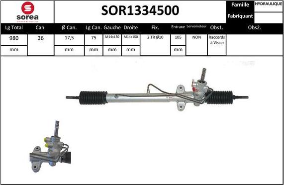 STARTCAR SOR1334500 - Рулевой механизм, рейка autospares.lv