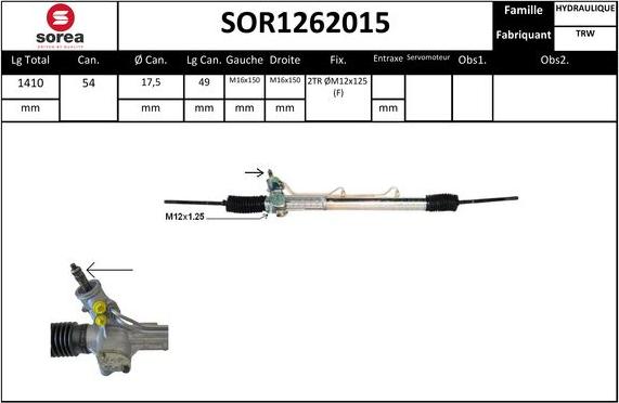 STARTCAR SOR1262015 - Рулевой механизм, рейка autospares.lv