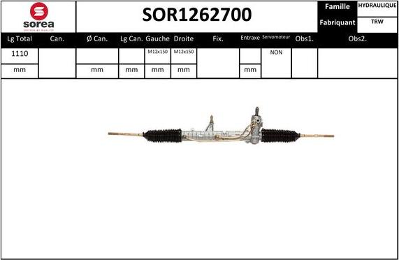 STARTCAR SOR1262700 - Рулевой механизм, рейка autospares.lv