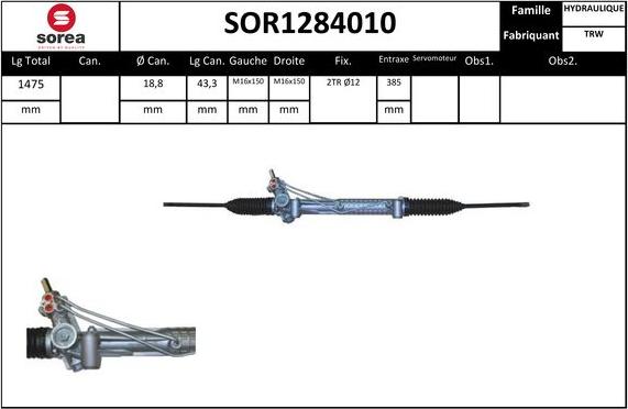 STARTCAR SOR1284010 - Рулевой механизм, рейка autospares.lv