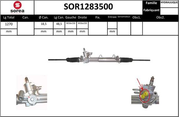 STARTCAR SOR1283500 - Рулевой механизм, рейка autospares.lv