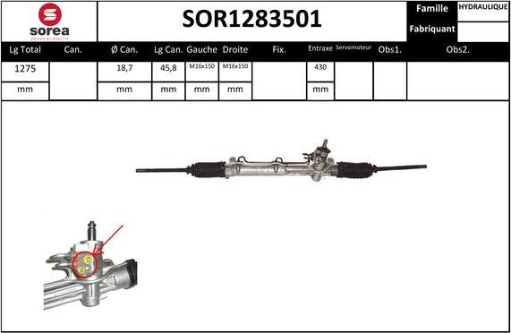 STARTCAR SOR1283501 - Рулевой механизм, рейка autospares.lv