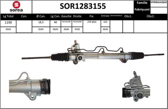 STARTCAR SOR1283155 - Рулевой механизм, рейка autospares.lv