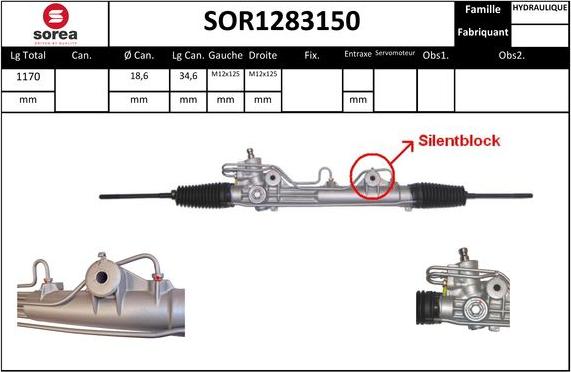 STARTCAR SOR1283150 - Рулевой механизм, рейка autospares.lv