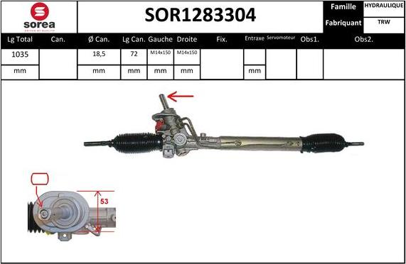 STARTCAR SOR1283304 - Рулевой механизм, рейка autospares.lv