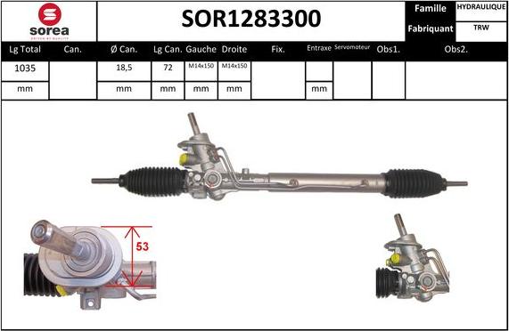 STARTCAR SOR1283300 - Рулевой механизм, рейка autospares.lv