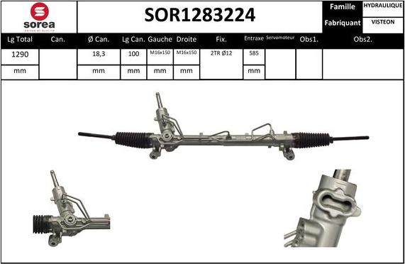 STARTCAR SOR1283224 - Рулевой механизм, рейка autospares.lv