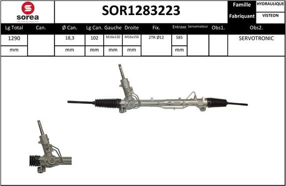 STARTCAR SOR1283223 - Рулевой механизм, рейка autospares.lv