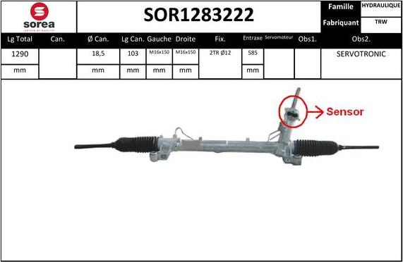 STARTCAR SOR1283222 - Рулевой механизм, рейка autospares.lv