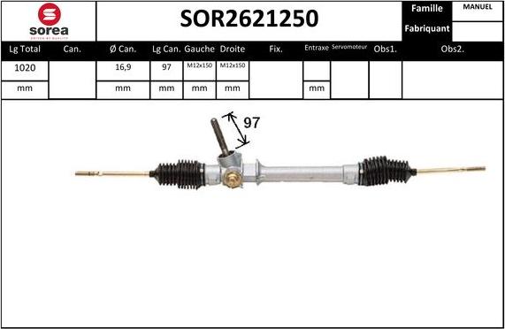 STARTCAR SOR2621250 - Рулевой механизм, рейка autospares.lv