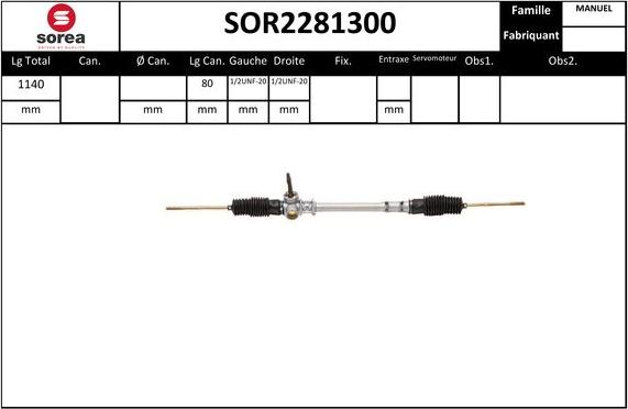 STARTCAR SOR2281300 - Рулевой механизм, рейка autospares.lv