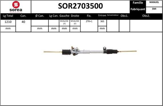 STARTCAR SOR2703500 - Рулевой механизм, рейка autospares.lv