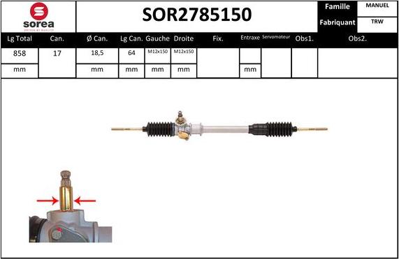 STARTCAR SOR2785150 - Рулевой механизм, рейка autospares.lv