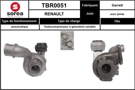 STARTCAR TBR0051 - Турбина, компрессор autospares.lv