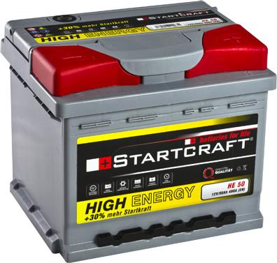 STARTCRAFT HE 50 - Стартерная аккумуляторная батарея, АКБ autospares.lv