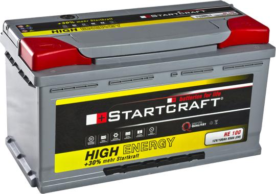 STARTCRAFT HE 100 - Стартерная аккумуляторная батарея, АКБ autospares.lv