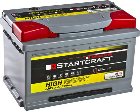 STARTCRAFT HE 75 - Стартерная аккумуляторная батарея, АКБ autospares.lv