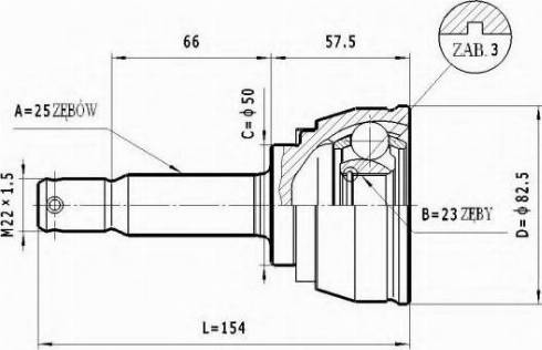 Statim C.454 - Шарнирный комплект, ШРУС, приводной вал autospares.lv