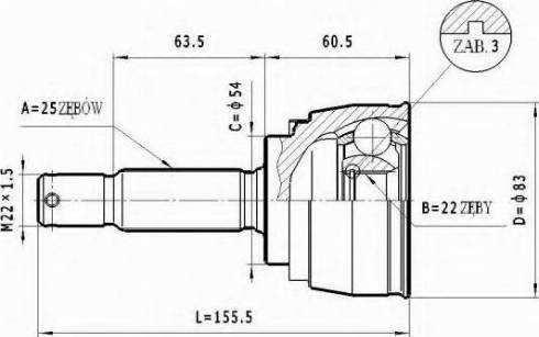 Statim C.458 - Шарнирный комплект, ШРУС, приводной вал autospares.lv