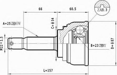 Statim C.457 - Шарнирный комплект, ШРУС, приводной вал autospares.lv