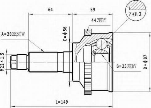 Statim C.479 - Шарнирный комплект, ШРУС, приводной вал autospares.lv