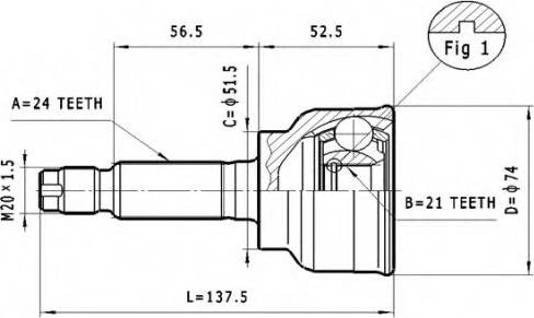 Statim C.475 - Шарнирный комплект, ШРУС, приводной вал autospares.lv