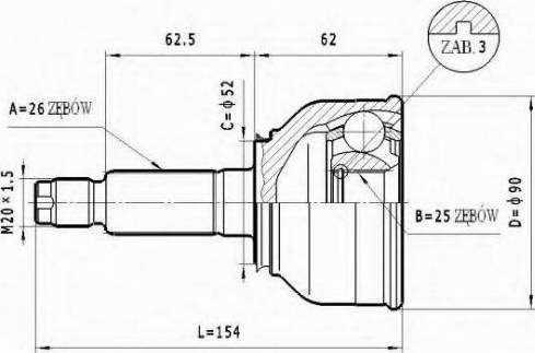 Statim C.470 - Шарнирный комплект, ШРУС, приводной вал autospares.lv