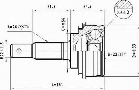 Statim C.594 - Шарнирный комплект, ШРУС, приводной вал autospares.lv